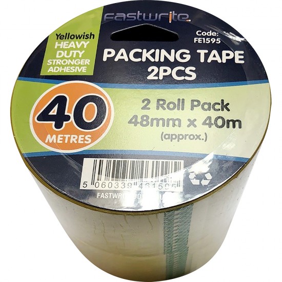 2 Pack 40 Metre Clear Tape