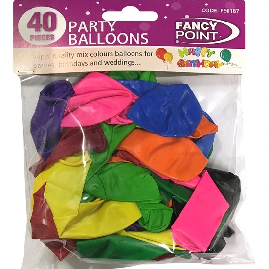 40 Pcs Coloured Balloons