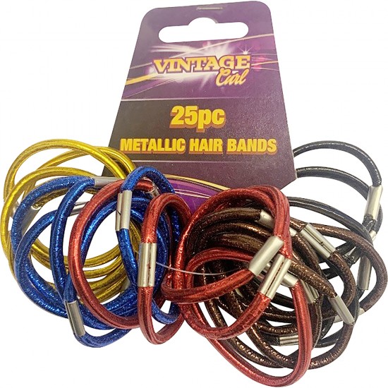 25 Pcs Metallic Hair Bands