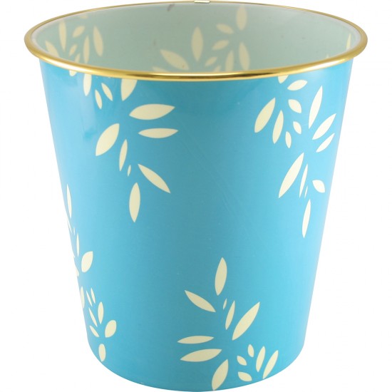 Flower Paper Bin Design Fancy Plastic Bin - Blue