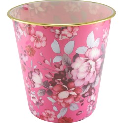 Flower Paper Bin Design Fancy Plastic Bin - Pink (Flower)
