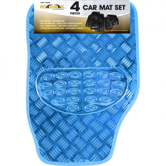Blue Shiny Car Mat Set