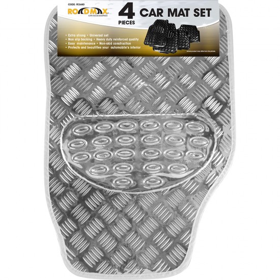Grey Shiny Car Mat Set