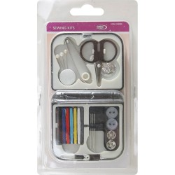 New 21pc Travel Sewing Kit Thread Needles Mini Case With Scissors Tape Pin Set