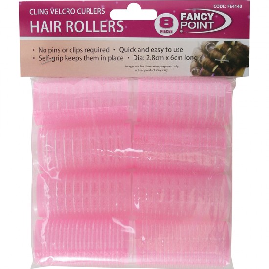 8 Pcs Hair Rollers Pink, Hair Rollers For Perfect Hair 