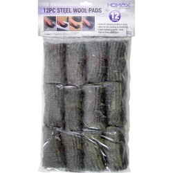 12 Pcs Steel Wool Pads Cleaning Scrubbing Tools