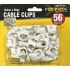 NEW 56PC WHITE PLASTIC CABLE CLIPS + NAILS WALL MOUNTING TV AERIAL CABLES 12MM