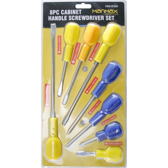 8PC SET PROFESSIONAL CABINET HANDLE HOME WORK SCREWDRIVER STRONG EASY GRIP