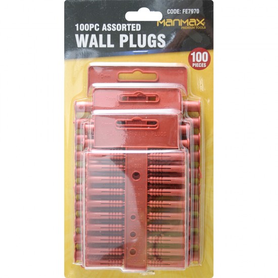 100 Pack Plastic Anchors Wall Plugs Utility Tool