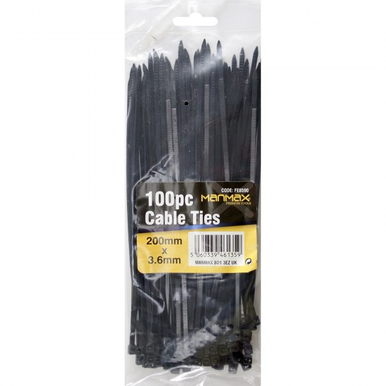 NEW 100PC PLASTIC NYLON BLACK NATURAL STRONG CABLE TIES ZIP TIE WRAPS