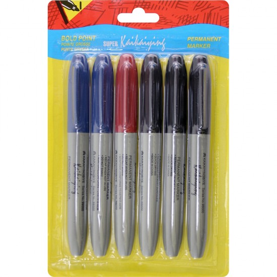 6 X NEW PERMANENT COLOUR MARKER PEN ARTIST TATTOO CD DVD DRAWING MARKERS