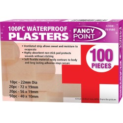 100 X NEW WATERPROOF SOFT & FLEXIBLE PLASTERS FIRST AID BANDAGES TAPES